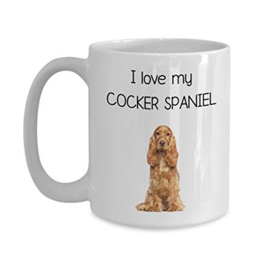 Imagem de Caneca Cocker Spaniel – I Love My Cocker Spaniel – Caneca de café de cacau quente divertido – ideia de de Natal