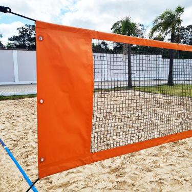 Imagem de Rede Beach Tennis e Volei com banda lateral Zaka Laranja 8,60m x 1m