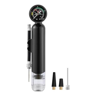 Imagem de UGPLM Bomba de bola com manômetro, bomba de basquete, portátil, durável e leve, bomba de vôlei, bomba de ar manual, bomba de futebol, PRETO