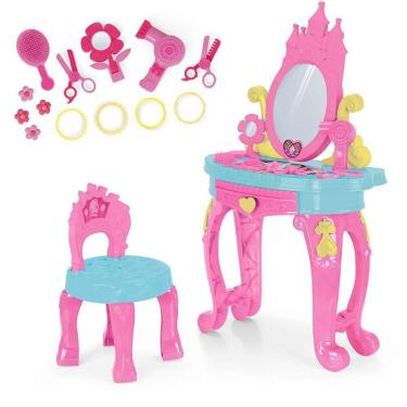 Kit de maquiagem infantil para meninas, conjunto completo de malas, jogo de  maquiagem, kit de maquiagem infantil de segurança lavável, brinquedo de  maquiagem de rosto de princesa, : : Beleza