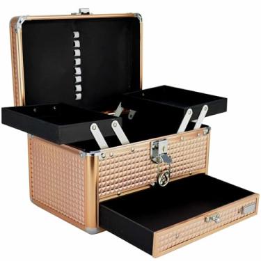 Imagem de Maleta Para Maquiagem e Joias Frasqueira Luxo Cobre CBRN11094