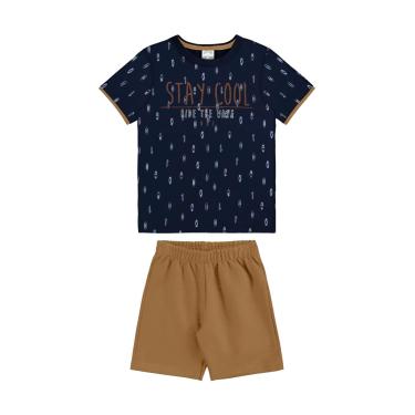 Imagem de Infantil - Conjunto Alakazoo Bermuda e Camiseta Stay Cool Marinho  menino