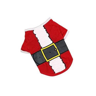 Imagem de BUGUUYO roupa de cachorro traje de natal para animais de estimação vestidos de papai noel roupas de cachorro de natal traje de papai noel animal de estimação vermelho