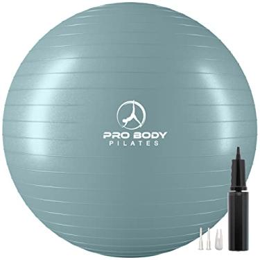 Imagem de (65 cm, Silver (No Pump)) - Exercise Ball - Professional Grade Anti-Burst Fitness, Balance Ball for Pilates, Yoga, Birthing, Stability Gym Workout Training and Physical Therapy