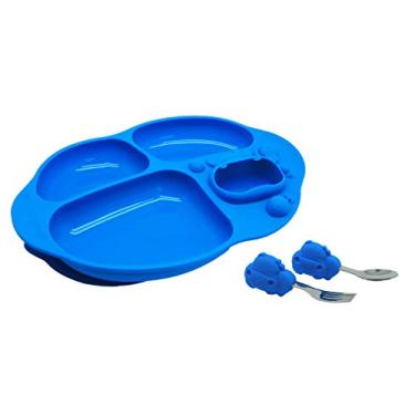 Imagem de Kit para Alimentação com 4 Divisórias Hipopótamo, Marcus e Marcus, Azul