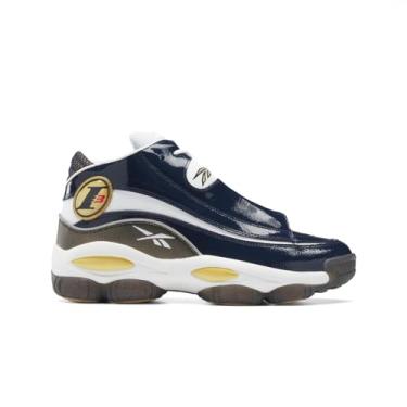 Imagem de Reebok Tênis de basquete masculino The Answer DMX couro sintético fitness, Collegiate Navy/Ftwr Branco/Latão Rbk, 42