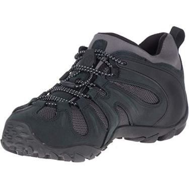 Imagem de Merrell Chameleon 8 Tênis masculino elástico impermeável para caminhada, Preto/cinza, 38