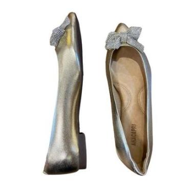 Imagem de Sapatilha Anacapri Dourada Laço Strass-Feminino