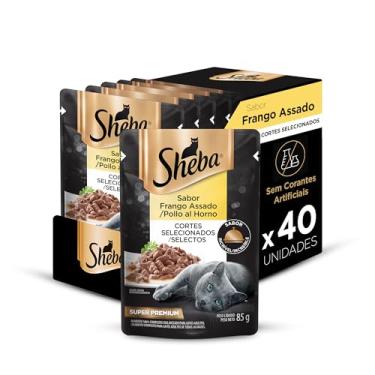Imagem de Pack Ração Úmida Sheba Sachê para Gatos Adultos Sabor Frango Assado 85g - 40 unidades