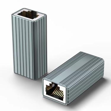 Imagem de Extensor Ethernet de 10 Gbps, pacote com 2 acopladores Ethernet para cabo Cat8 Cat7 Cat6 Cat5, extensão de longa distância de 100 m, revestimento de liga de alumínio