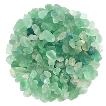 Imagem de WAYBER Pedras de cristal de quartzo verde natural de 920 g, seixos irregulares de aquário para aquário de tartaruga/plantas suculentas/decoração de vaso (2 xícaras)