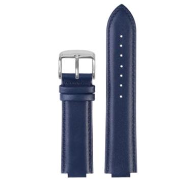 Imagem de Pulseira masculina de couro bovino convexo modificado para Casio EDIFICE Series EFS-S570YD ECB-10YD Pulseira de relógio masculina de 12 mm e 14 mm (azul-prata A)