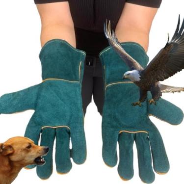 Imagem de Par Luvas Anti Mordida Petshop Cachorro Gato Banho Aves de Rapina Répteis Manga Curta 32cm