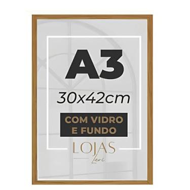 Imagem de kit 4 Quadro Moldura A3 30x42 Com Vidro Poster Certificado (Marrom)
