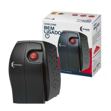 Imagem de Estabilizador 500VA Coletek, Monovolt 115V, 4 Tomadas, Preto - ES-500V