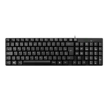 Imagem de Teclado Com Fio Compacto Conexão USB Cabo de 120cm Resistente Água Preto - TC193OUT [Reembalado] TC193OUT
