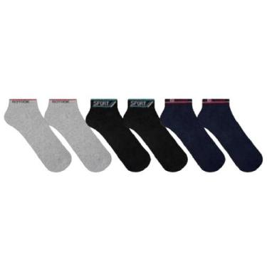 Imagem de Kit Meias 6 Pares Dallf Cano Curto Rotook - Tam 39-44, Tricolor, 39-43