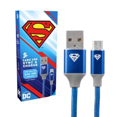 Imagem de  Cabo Turbo para carregador 1,5m USB-A p/ Micro USB - Superman - 5+
