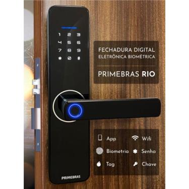 Imagem de Fechadura Eletronica Digital WiFi Smart Biometrica Primebras Rio