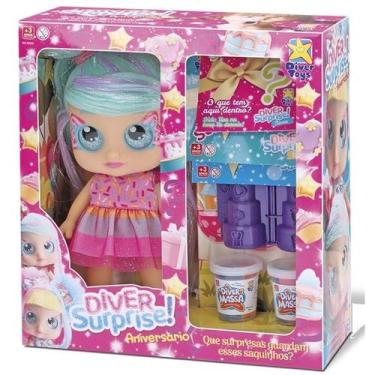 Imagem de Boneca Diver Surprise Aniversario Vestido Brigadeiro Divertoys 8278