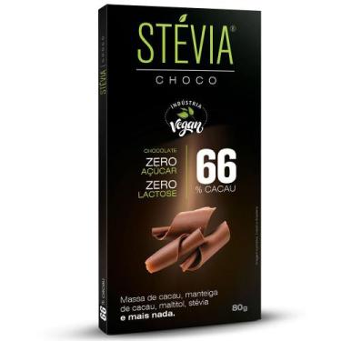 Imagem de Chocolate Vegano 66% Cacau Stévia 80g - Stevia