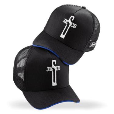 Imagem de Boné Cruz de Jesus Bordado Branco Masculino Feminino - Pampas Country,