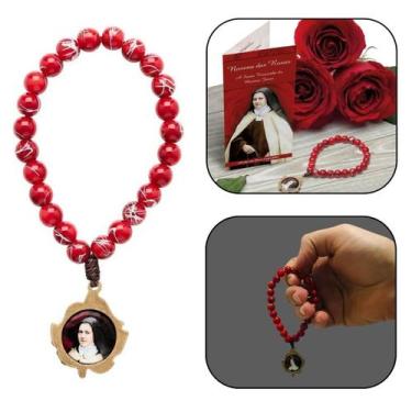 Imagem de Terço Dezena Novena das Rosas Santa Teresinha com Folheto de Oração - 