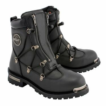 Imagem de Botas de equitação masculinas de couro Milwaukee diamante de 15,24 cm com zíper duplo (preta, tamanho 10)