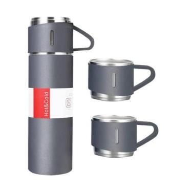 Imagem de Garrafa Térmica Portatil Vacuum Inox 500ml P/ Suco Café Com 3 Xícaras 