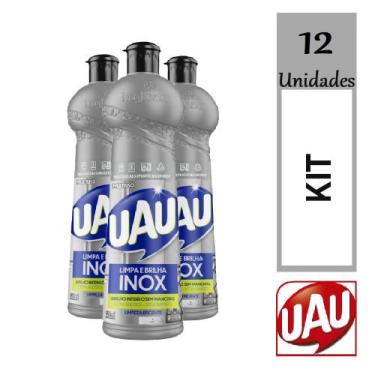 Imagem de Kit 12 Limpador Uau Limpa Inox Especialidades squeeze 500ml - Seu espe