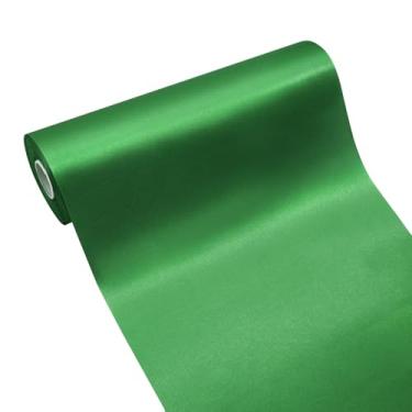 Imagem de Simplegoal Fita de cetim verde 25 cm 25 jardas tecido grande fita de seda para embrulho de presente kit de cerimônia de corte grande abertura cadeira faixa mesa cabelo carro laços costura artesanato