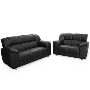 Imagem de Sofá 3 e 2 Lugares Preto Aguai Hellen - HELLEN COLCHOES, Preto