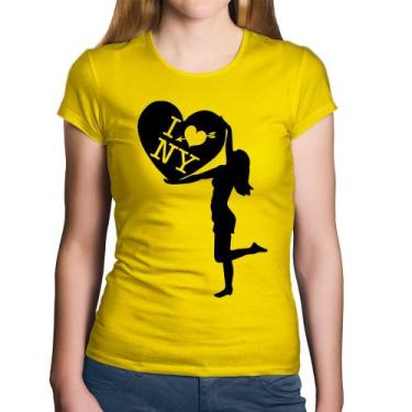 Imagem de Baby Look Algodão I love NY Girl - Foca na Moda, Amarelo, G