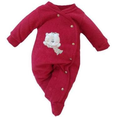 Imagem de Macacão Longo Bebê Menina Plush Buckle Inverno Katita 27105, Bordô, RN