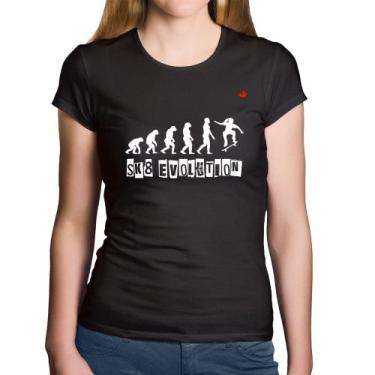 Imagem de Baby Look Algodão SK8 Evolution Girl - Foca na Moda, Preto, M
