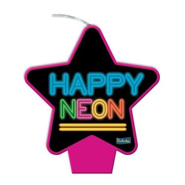 Imagem de Vela Pink Festa Neon - 1 unidade - Festcolor - Rizzo Embalagens e Fest