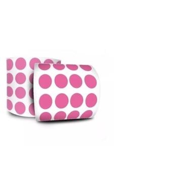 Imagem de Etiqueta Bolinha Controle Pink Fluorescente 6mm Rolo C/1000 Etiquetas 