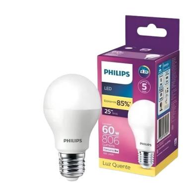Imagem de Kit 20 Lampadas Led Bulbo 9W 806Lm Bivolt Philips, 127/220V, BRANCO-QU