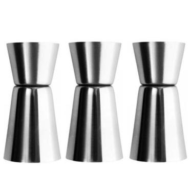 Imagem de Kit 3 Dosador Medidor Bebidas Inox 60 e 30ml Coquetel Drink - Top Rio
