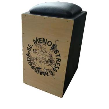 Imagem de Cajon Profissional Inclinado Acústico SR Drums, MENOS STRESS