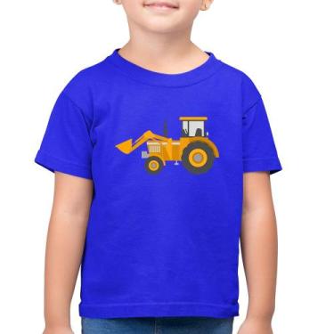Imagem de Camiseta Algodão Infantil Trator Pá Carregadeira Amarelo - Foca na Mod