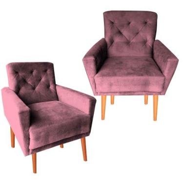 Imagem de Kit Duas Poltronas Decorativa  Quarto Sala De Estar Escritorio Lia  - 