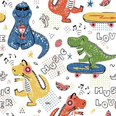 Imagem de Papel De Parede Baby Dinossauros Modernos Cute - 2,5x0,5m - DEKAL DECO