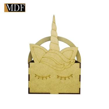 Imagem de Cesta de Unicornio com Alça para Decoração Mdf Madeira - ATACADÃO DO A