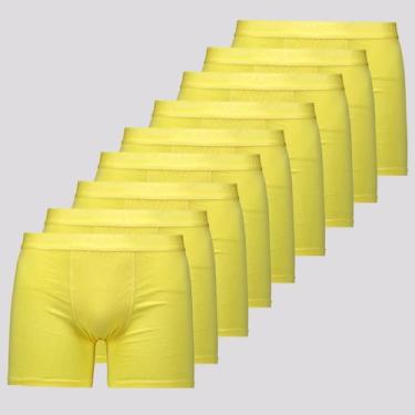 Imagem de Kit 9 Cuecas Boxer Lupo Elastic Soft Amarela, G