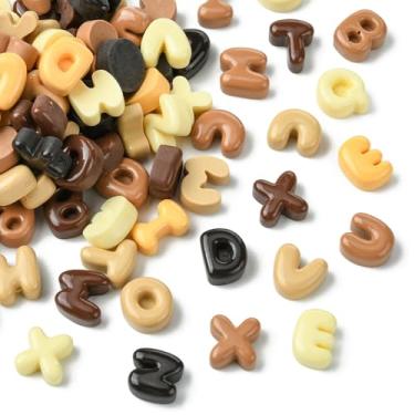 Imagem de UR URLIFEHALL 100 peças de berloques aleatórios de letras de resina cabochão colorido opaco alfabeto flatback para artesanato faça você mesmo scrapbooking joias, Resina, Sem Pedra Preciosa