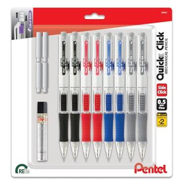 Imagem de Pentel Lapiseira Quick Click (0,5 mm), inclui refil de grafite e borrachas, pacote com 8 lápis (PD215LEBP8)