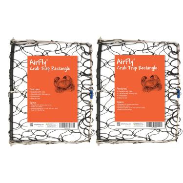 Imagem de AirFly Armadilha de caranguejo dobrável com clipe de isca - Pote/anel de falcão de caranguejo retangular redesenhado para caranguejos azuis e Dungeness em FL, OR, WA, TX e CA, projetado em São