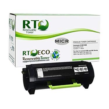Imagem de Cartucho de toner reutilizável compatível com MICR de substituição Lexmark 51B1H00 para MS417 MX417 MS517 MX517 MS617 MX617