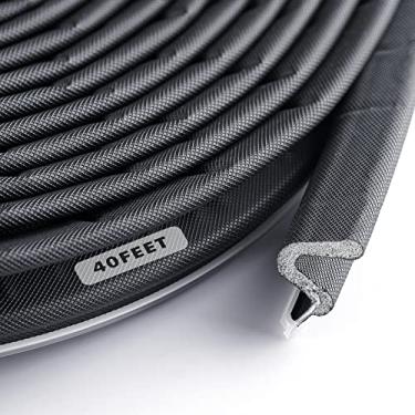 Imagem de Faixa de vedação à prova de som para porta de 1,5 m para porta de 1,5 m para decapagem de clima para portas janelas, selos de instalação de compartimento de cartão grande lacuna (preto)